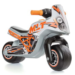 Molto - Trotteur moto argenté pour enfant - Jouet moto d'équilibre en plastique - 27x11x37 cm