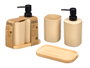 Berilo Lot Distributeur Doseur et Verre Base Bambou Beige 16x18x9 cm (Set de 12)