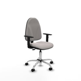 PIQUERAS Y CRESPO Chaise de bureau Algarra, simili cuir blanc, base chromée