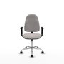 PIQUERAS Y CRESPO Chaise de bureau Algarra, simili cuir blanc, base chromée