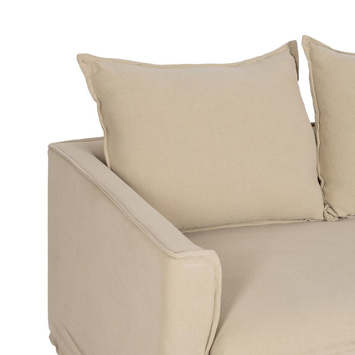 BigBuy Home Canapé trois places Beige 220 x 95 x 90 cm BigBuy Home Canapé trois places Beige 220 x 95 x 90 cm