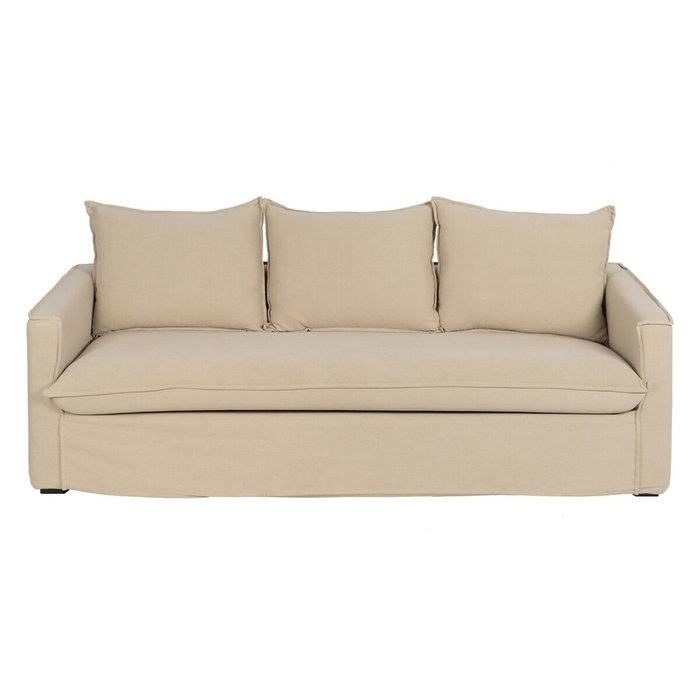 BigBuy Home Canapé trois places Beige 220 x 95 x 90 cm BigBuy Home Canapé trois places Beige 220 x 95 x 90 cm