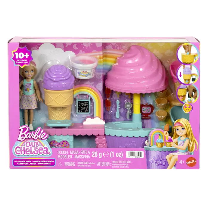 Mattel Barbie Club Chelsea Boutique de glaces avec poupée et pâte à modeler Mattel Barbie Club Chelsea Boutique de glaces avec poupée et pâte à modeler