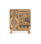 GINER Y COLOMER - Commode Fabricée à la Main en Bois de Manguier Naturel - Meuble Auxiliare avec 2 Portes et 5 Tiroirs de Stockage - Détails Peints à la Main