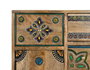 GINER Y COLOMER - Commode Fabricée à la Main en Bois de Manguier Naturel - Meuble Auxiliare avec 2 Portes et 5 Tiroirs de Stockage - Détails Peints à la Main
