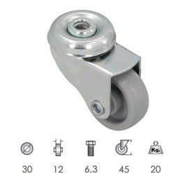 WOLFPACK LINEA PROFESIONAL Rueda Domestica Ø 30 mm avec trou traversant Ø 6,3 mm