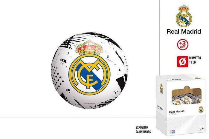 Color Baby Ballon de football Real Madrid 13 cm - Pelote de jeu gonflée pour enfants dès 3 ans - Diamètre 13 cm