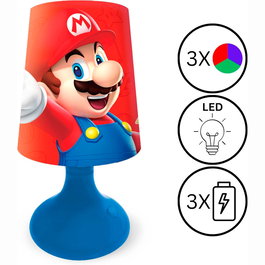 LEXIBOOK Lampe de bureau Mini Super Mario Nintendo - Fonctionne avec 3 piles AA