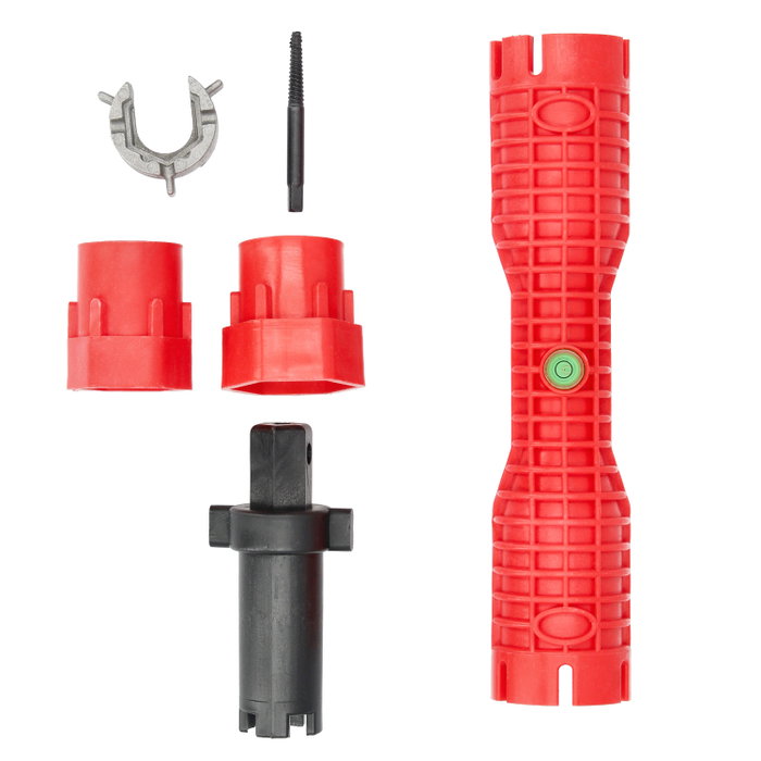 WOLFPACK LINEA PROFESIONAL Clé multifonction pour robinetterie avec adaptateurs et extracteur WOLFPACK LINEA PROFESIONAL Clé multifonction pour robinetterie avec adaptateurs et extracteur