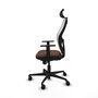 Piqueras y Crespo Chaise de Bureau Jorquera Blanc et Brun Foncé