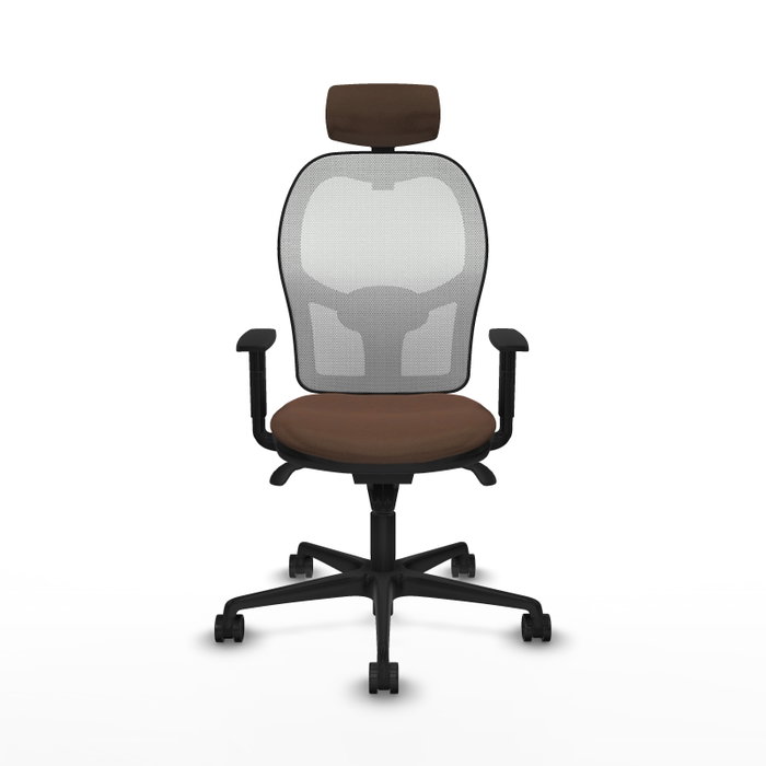 Piqueras y Crespo Chaise de Bureau Jorquera Blanc et Brun Foncé