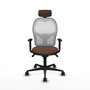 Piqueras y Crespo Chaise de Bureau Jorquera Blanc et Brun Foncé