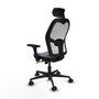 Piqueras y Crespo Chaise de Bureau avec Appui-tête 3D036N2 Gris