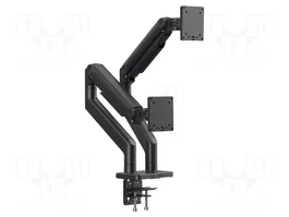 DIGITUS Support de bord de table pour deux moniteurs, 45 pouces, noir