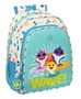 Safta Mochila infantil avec musique adaptée pour poussette Baby Shark Surfing 27x33x10 cm - Sac à dos enfant musical