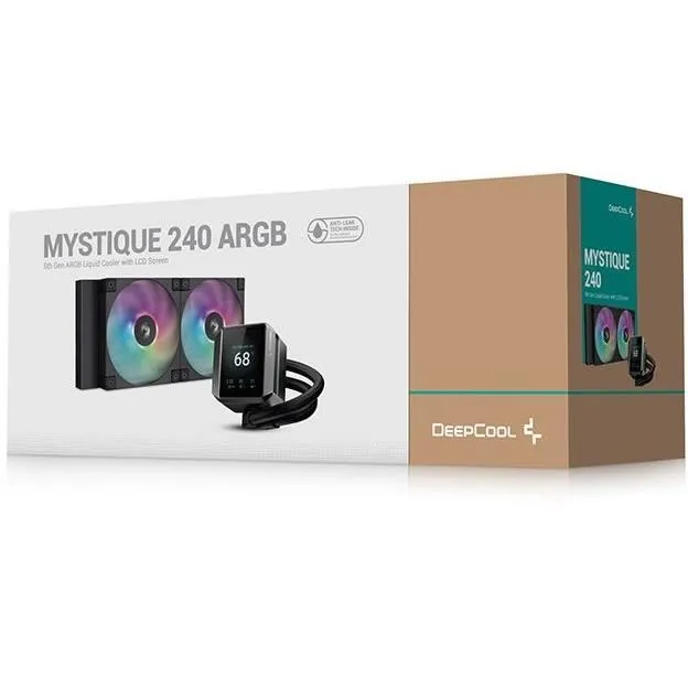 Deepcool Mystique 240 ARGB - Refroidissement liquide AIO 240mm - Ventilateurs 12 cm 500-2400 tr/min - Noir