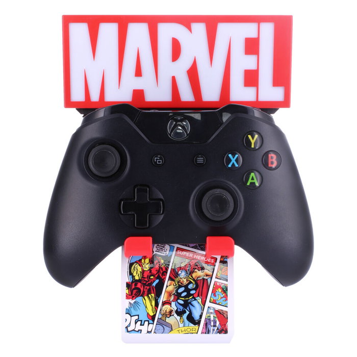 EXQUISITE GAMING - Support de charge figurine Marvel Cable Guy Ikon 20 cm, 2 ports USB rapides, lumière LED, pour PS5, Xbox Series X/S, téléphones