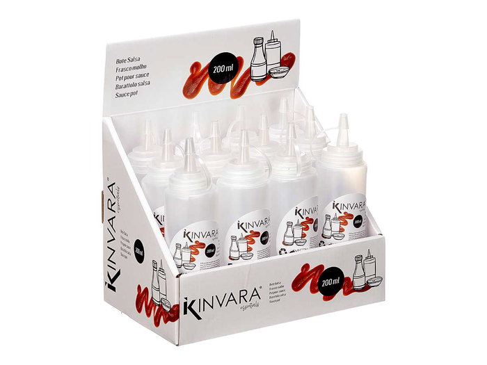 KINVARA Lot de 48 Bouteilles en Plastique pour Sauce 200 ml