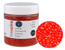Innspiro Rocaille de verre ronde aurora boreale rouge 2,3mm 120g