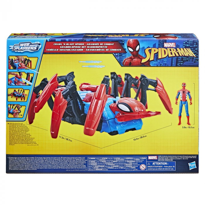 Hasbro Figurine Marvel Spider-Man Web Splashers - Véhicule aracnolanceur avec projectiles et eau, à partir de 4 ans