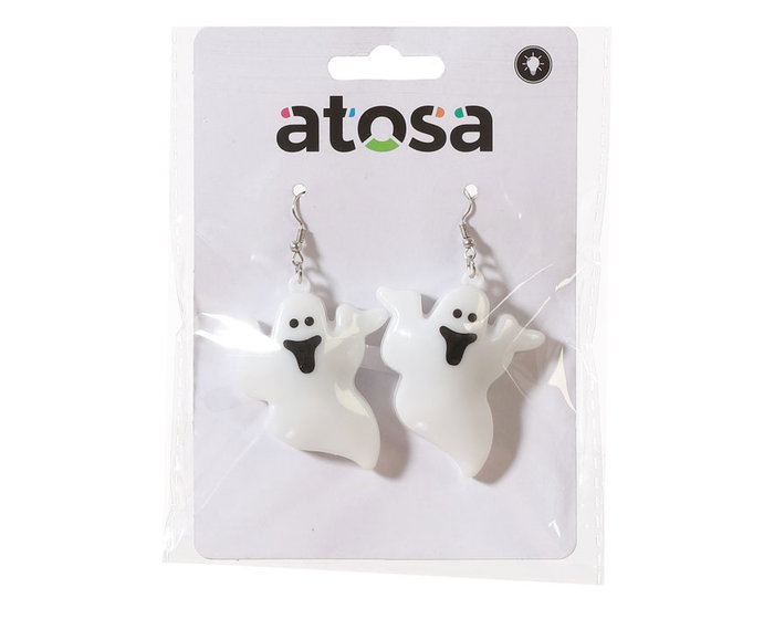 Boucles d'oreilles fantôme avec lumière intégrée - Accessoire Halloween 2025 - Idéales pour fêtes déguisées et soirées thématiques