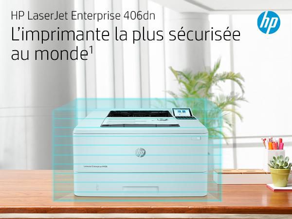 HP LaserJet Enterprise M406dn - Imprimante Laser Monochrome 40 ppm, Impression Recto-Verso Auto, Sécurité Dynamique, Port USB