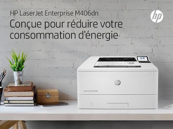 HP LaserJet Enterprise M406dn - Imprimante Laser Monochrome 40 ppm, Impression Recto-Verso Auto, Sécurité Dynamique, Port USB