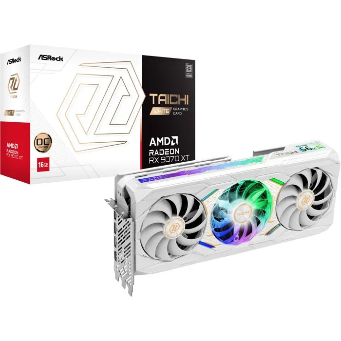 Asrock Radeon RX 9070 XT Taichi White 16 Go GDDR6