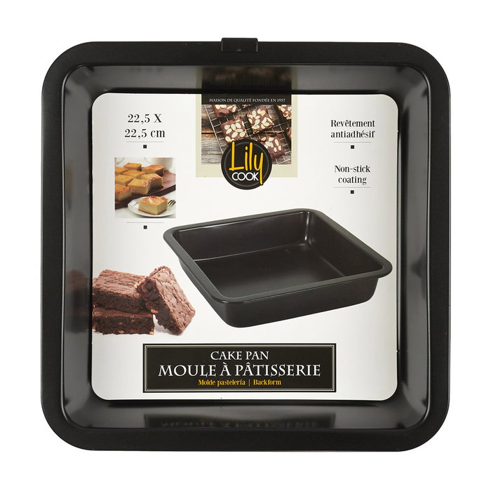 Lily Cook Moule Carré 22,5x22,5 cm en Métal Antiadhésif