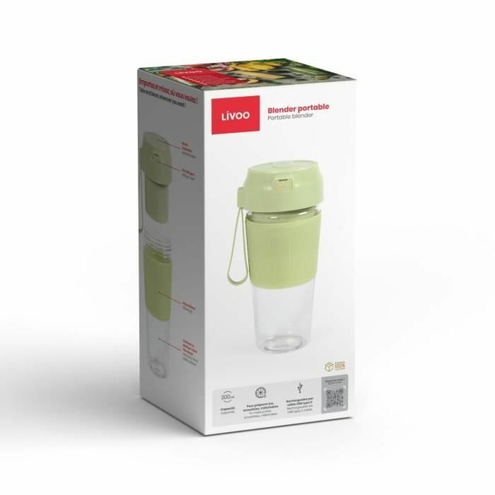 Livoo Blender portable DOP248M Vert matcha et transparent Livoo Blender portable DOP248M Vert matcha et transparent