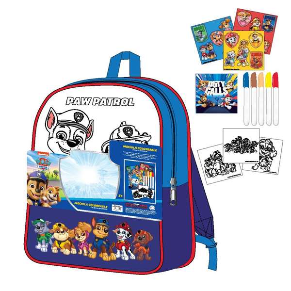 Cerdà - Kit DIY pour sac à dos Paw Patrol, créativité et jeu pour enfants à partir de 3 ans, dimensions 30 x 38 x 14 cm, bleu