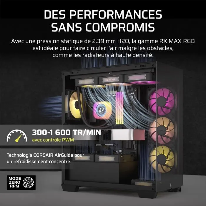 Corsair Kit de démarrage ventilateurs iCUE LINK RX140 RGB Max Dual Fan, 14 cm, Noir Corsair Kit de démarrage ventilateurs iCUE LINK RX140 RGB Max Dual Fan, 14 cm, Noir