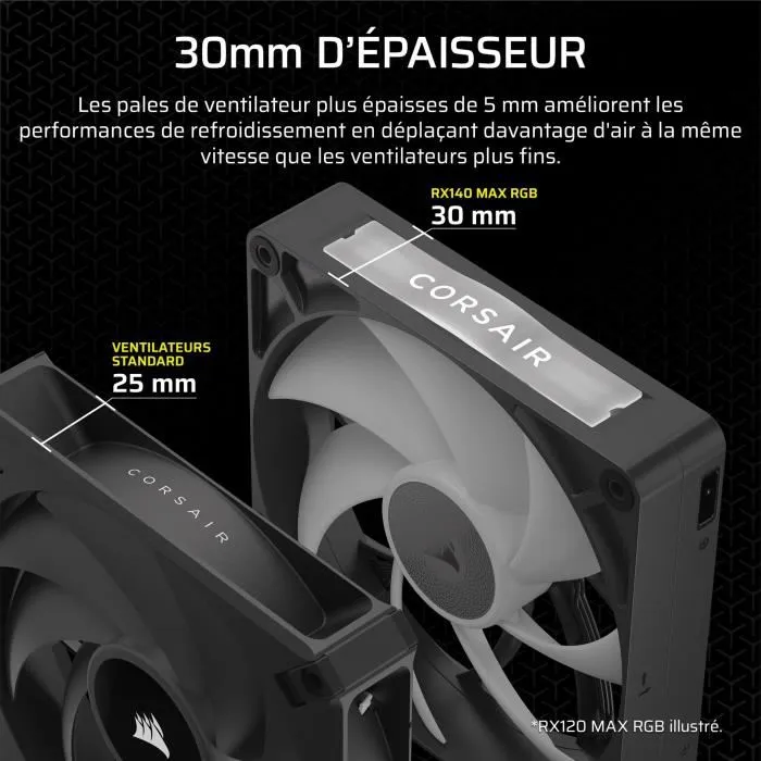 Corsair Kit de démarrage ventilateurs iCUE LINK RX140 RGB Max Dual Fan, 14 cm, Noir Corsair Kit de démarrage ventilateurs iCUE LINK RX140 RGB Max Dual Fan, 14 cm, Noir