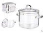 Vivalto Olla en verre borosilicate 1000 ml transparente 13x14x19 cm (Set de 6)