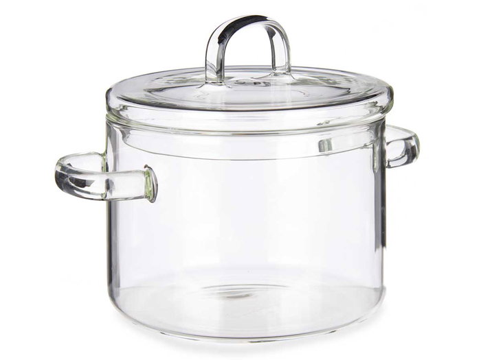 Vivalto Olla en verre borosilicate 1000 ml transparente 13x14x19 cm (Set de 6)