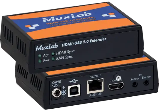 MUXLAB Kit Extenseur HDMI USB 2.0 avec IR – Transmetteur-Récepteur 4K jusqu'à 100 m – Cat5e/6 MUXLAB Kit Extenseur HDMI USB 2.0 avec IR – Transmetteur-Récepteur 4K jusqu'à 100 m – Cat5e/6