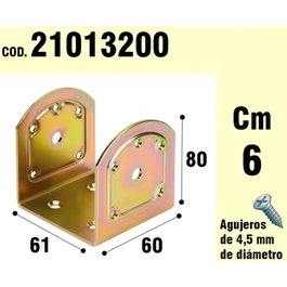 WOLFPACK LINEA PROFESIONAL Support pour bois à plaque de type « U » bichromatée 60 mm