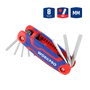 Workpro Jeu de 8 Clés Allen Pliantes Métrique 0.5-8 mm Acier Chrome-Vanadium