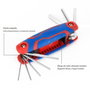 Workpro Jeu de 8 Clés Allen Pliantes Métrique 0.5-8 mm Acier Chrome-Vanadium