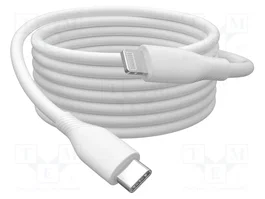 DIGITUS Câble USB 2.0 Apple Lightning vers USB C, 0,5m, blanc