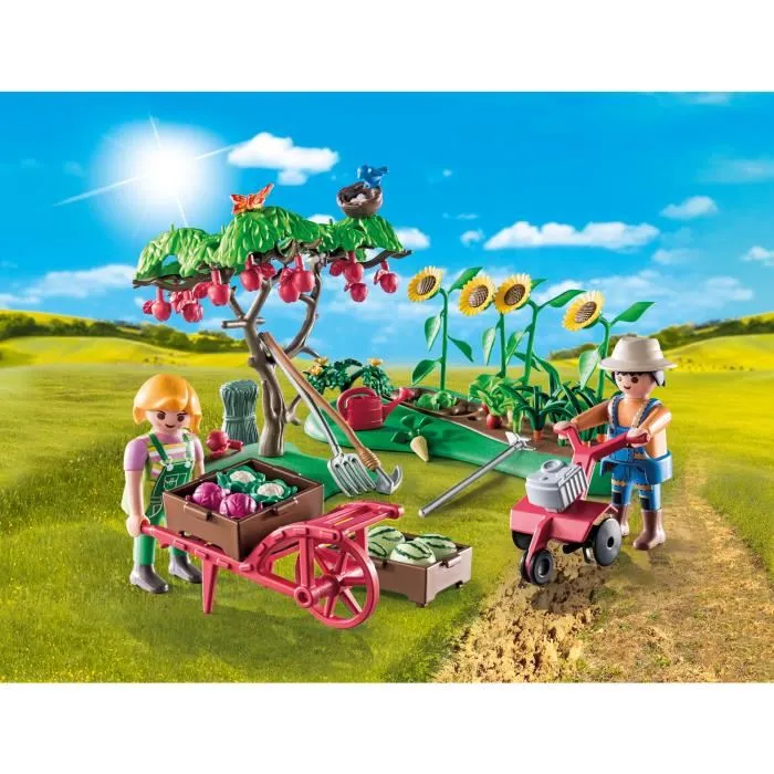 PLAYMOBIL 71380 Starter Pack Jardin potager, Country La Vie à la Ferme, Jeu de construction avec 2 personnages et accessoires, pour enfants dès 4 ans