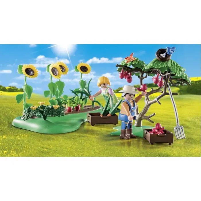 PLAYMOBIL 71380 Starter Pack Jardin potager, Country La Vie à la Ferme, Jeu de construction avec 2 personnages et accessoires, pour enfants dès 4 ans