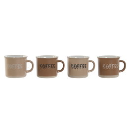 Ensemble de tasses à café Home ESPRIT Marron Grès 180 ml
