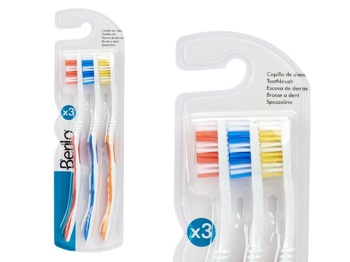 BERILO Set de 3 brosses à dents