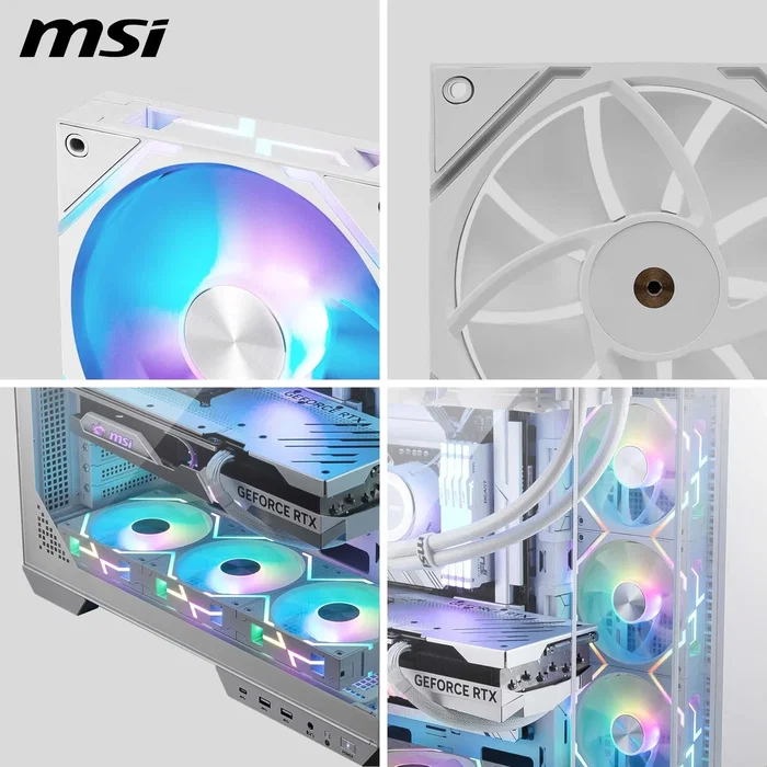MSI (306-7G24F14-80) MPG EZ120 ARGB WHITE-1W - Ventilateur PC pour refroidissement, 120 mm, ARGB, blanc