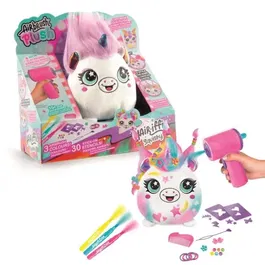 Canal Toys Airbrush Plush AIR-040 - Peluche Squishy Hair'iffic à coiffer et décorer avec spray électronique, feutres et pochoirs - Jeu créatif réutilisable