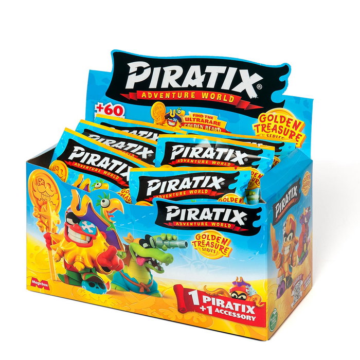 Magic Box Piratix Golden Treasure - Pack de 1 figurine avec accessoire - Expositor de 24 unités - Jeu en espagnol Magic Box Piratix Golden Treasure - Pack de 1 figurine avec accessoire - Expositor de 24 unités - Jeu en espagnol