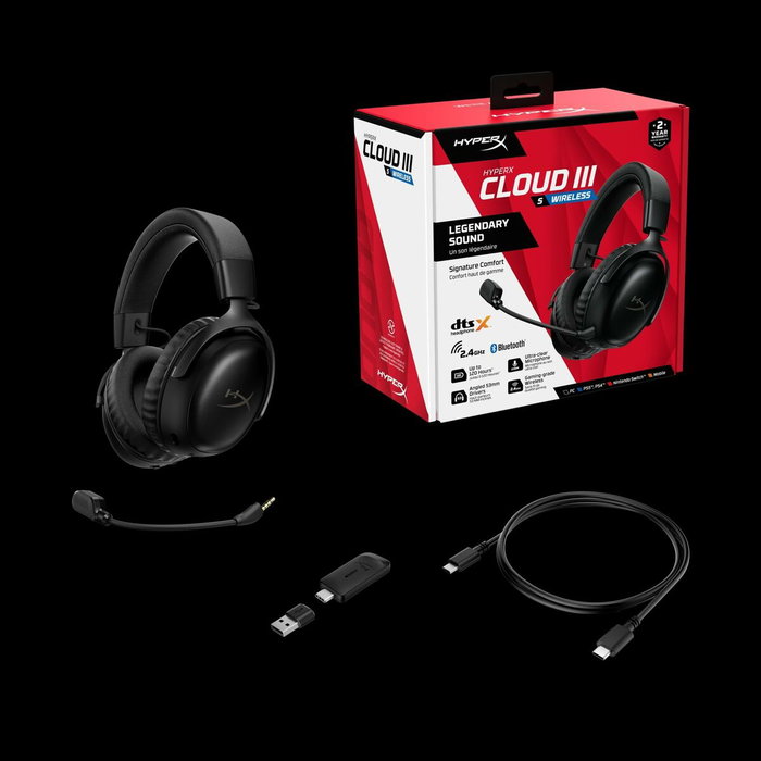 HyperX Cloud III S Wireless - Casque Gamer Sans Fil Noir et Rouge - PC et Console HyperX Cloud III S Wireless - Casque Gamer Sans Fil Noir et Rouge - PC et Console