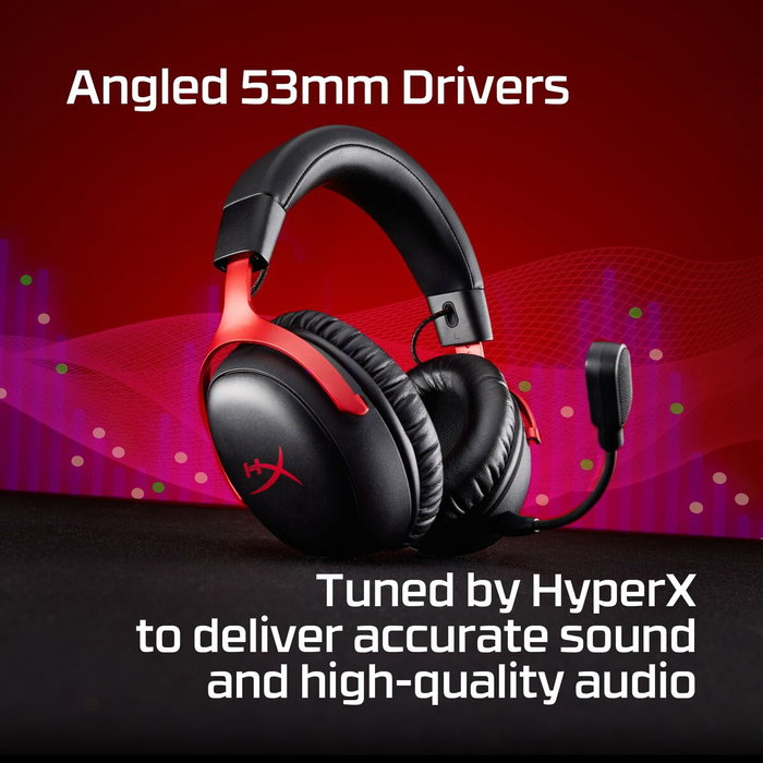 HyperX Cloud III S Wireless - Casque Gamer Sans Fil Noir et Rouge - PC et Console HyperX Cloud III S Wireless - Casque Gamer Sans Fil Noir et Rouge - PC et Console