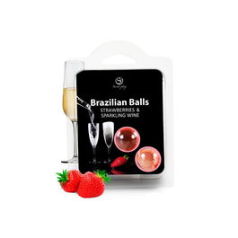 Lubrifiant Secret Play Fraise Champagne aux fraises 4 ml 2 Pièces